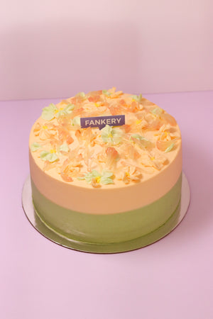 Jasmine Pomelo Yuzu Mochi Filled Crepe Chiffon Cake SLICE