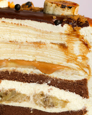 Open image in slideshow, Miso Banoffee Mochi Filled Crepe Chiffon Cake
